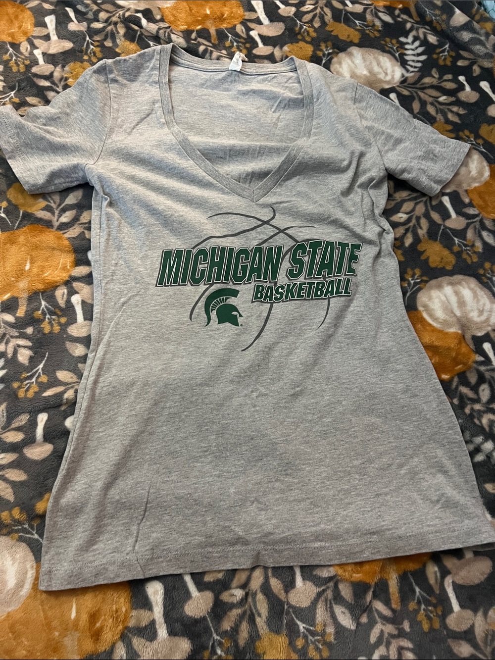 Alstyle MSU Basketball Gray Tee